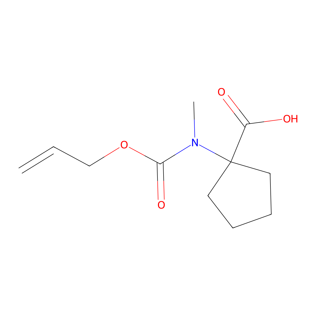 1-{Methyl[(prop-2-en-1-yloxy)carbonyl]amino}cyclopentane-1-carboxylic acid molecular structure, CAS 1875600-19-3
