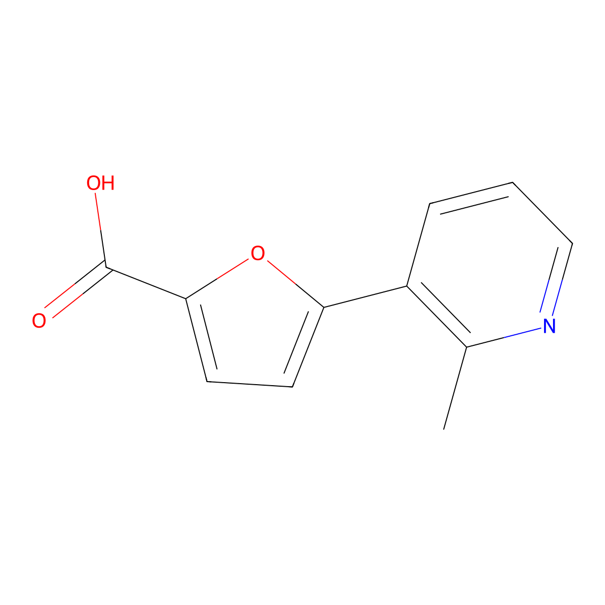 5-(2-Methylpyridin-3-yl)furan-2-carboxylic acid molecular structure, CAS 1875628-26-4