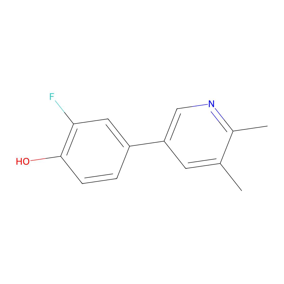 4-(5,6-Dimethyl-3-pyridinyl)-2-fluorophenol molecular structure, CAS 1875637-53-8