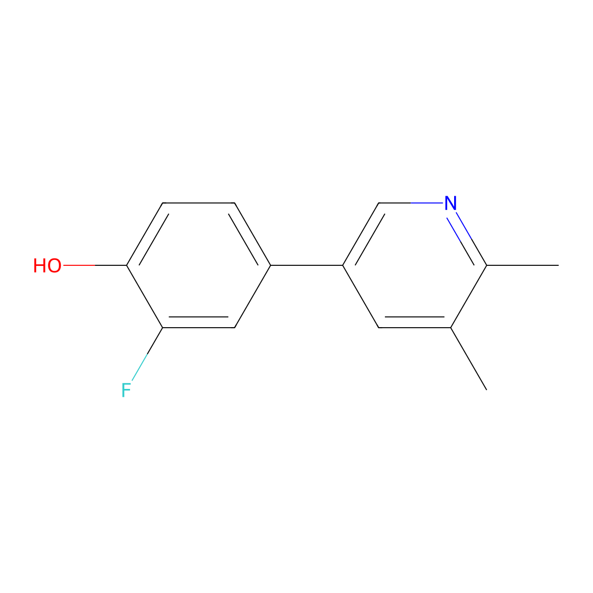 4-(5,6-Dimethyl-3-pyridinyl)-2-fluorophenol molecular structure, CAS 1875637-53-8