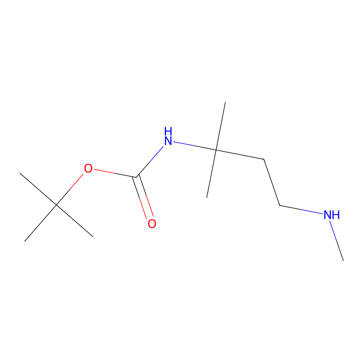 tert-butyl N-[2-methyl-4-(methylamino)butan-2-yl]carbamate molecular structure, CAS 1875643-12-1