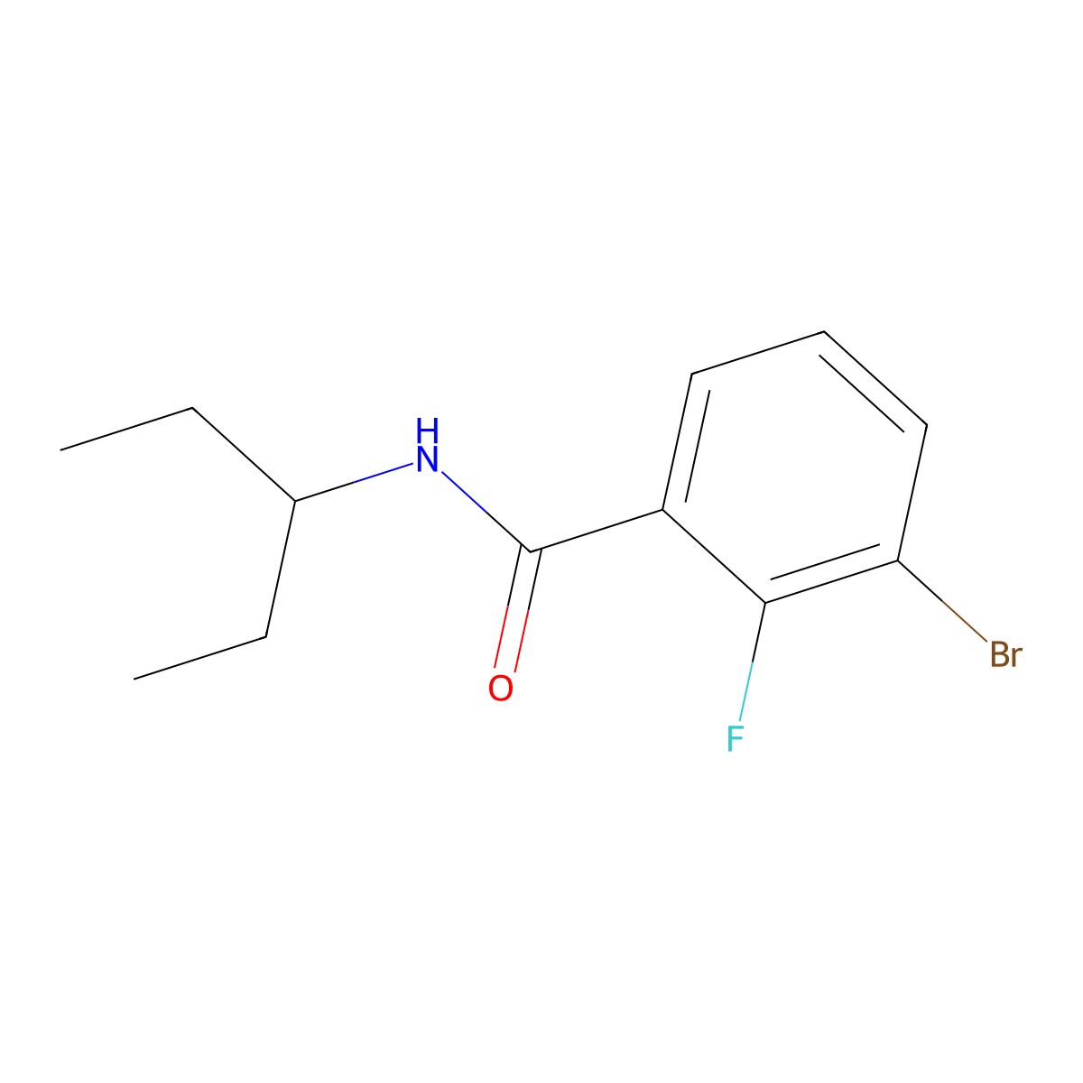 3-Bromo-N-(1-ethylpropyl)-2-fluorobenzamide molecular structure, CAS 1875665-63-6