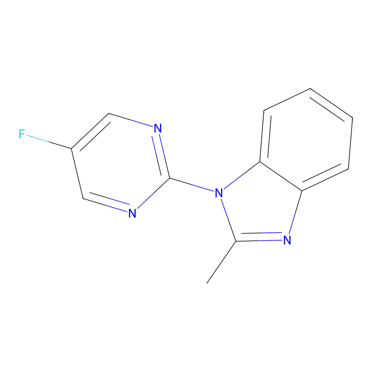 1-(5-fluoropyrimidin-2-yl)-2-methyl-1H-1,3-benzodiazole molecular structure, CAS 1875673-69-0
