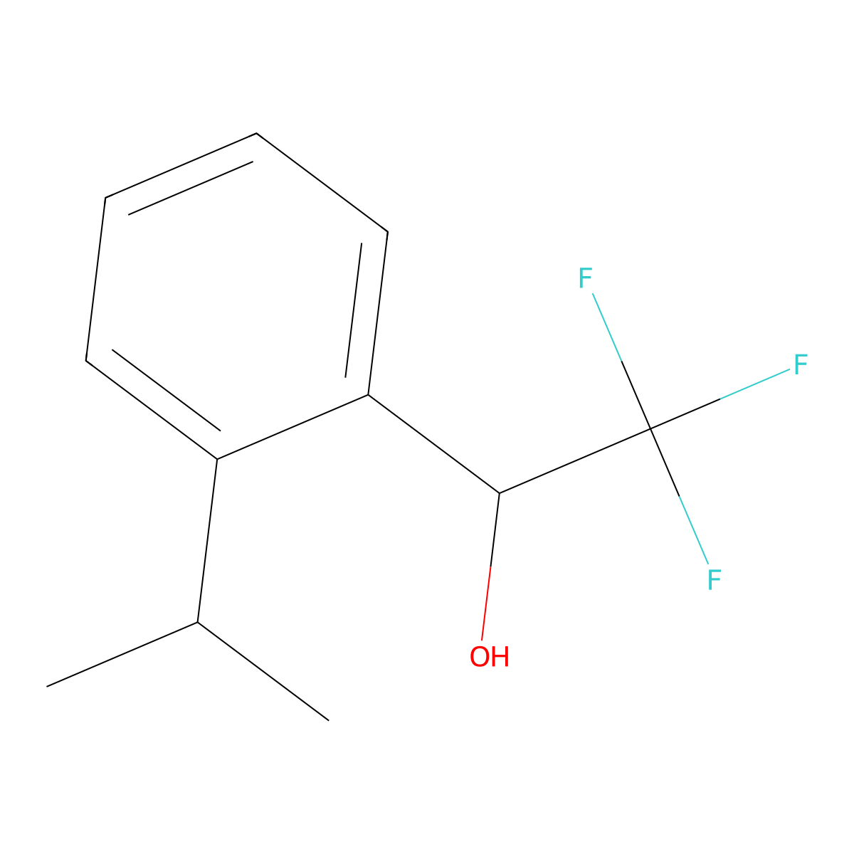 2,2,2-Trifluoro-1-[2-(propan-2-yl)phenyl]ethan-1-ol molecular structure, CAS 1875682-33-9