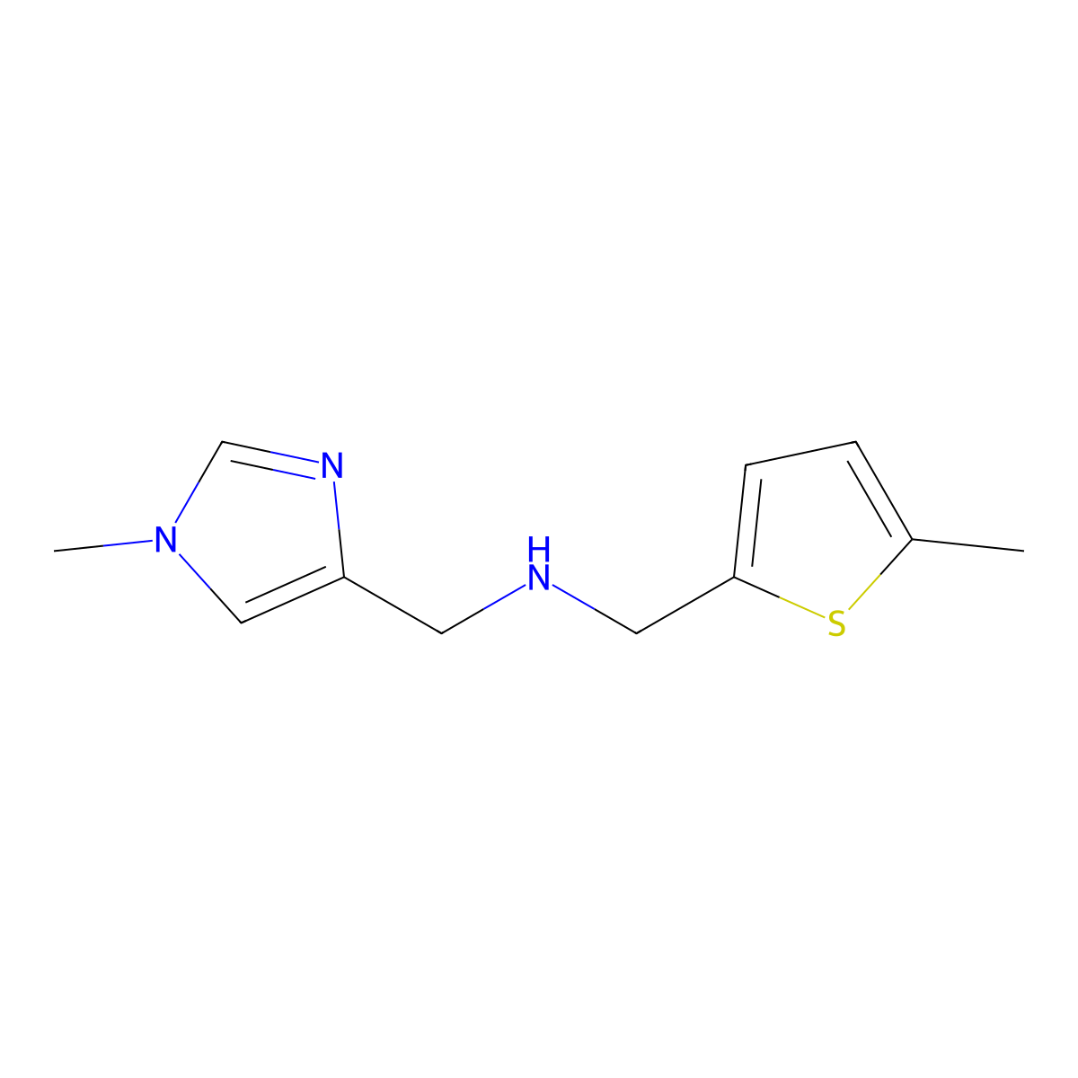 [(1-methyl-1H-imidazol-4-yl)methyl][(5-methylthiophen-2-yl)methyl]amine molecular structure, CAS 1875698-68-2