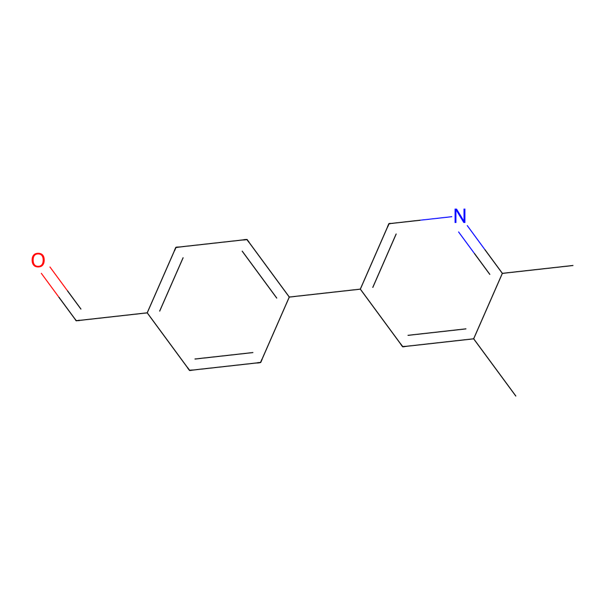 4-(5,6-Dimethylpyridin-3-yl)benzaldehyde molecular structure, CAS 1875707-70-2
