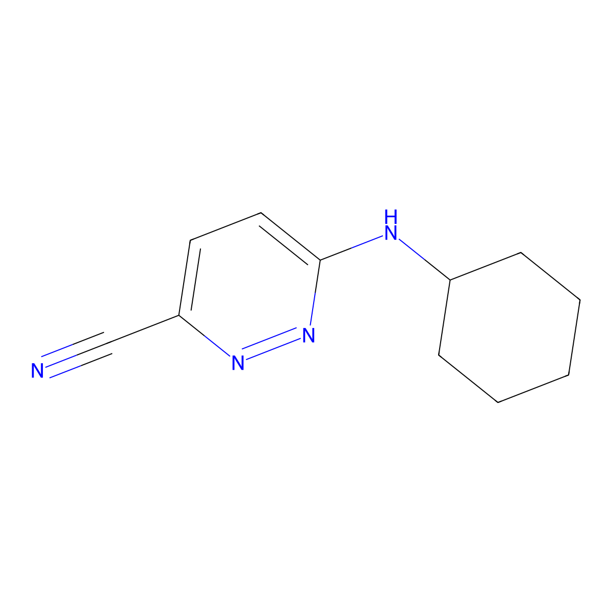 6-(Cyclohexylamino)pyridazine-3-carbonitrile molecular structure, CAS 1875766-84-9