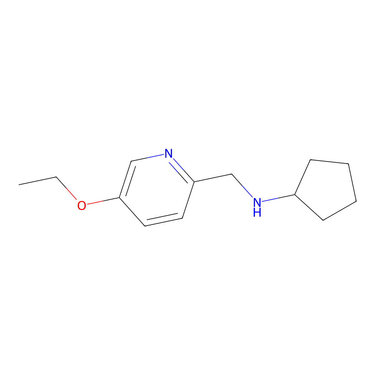N-((5-Ethoxypyridin-2-yl)methyl)cyclopentanamine molecular structure, CAS 1875772-24-9
