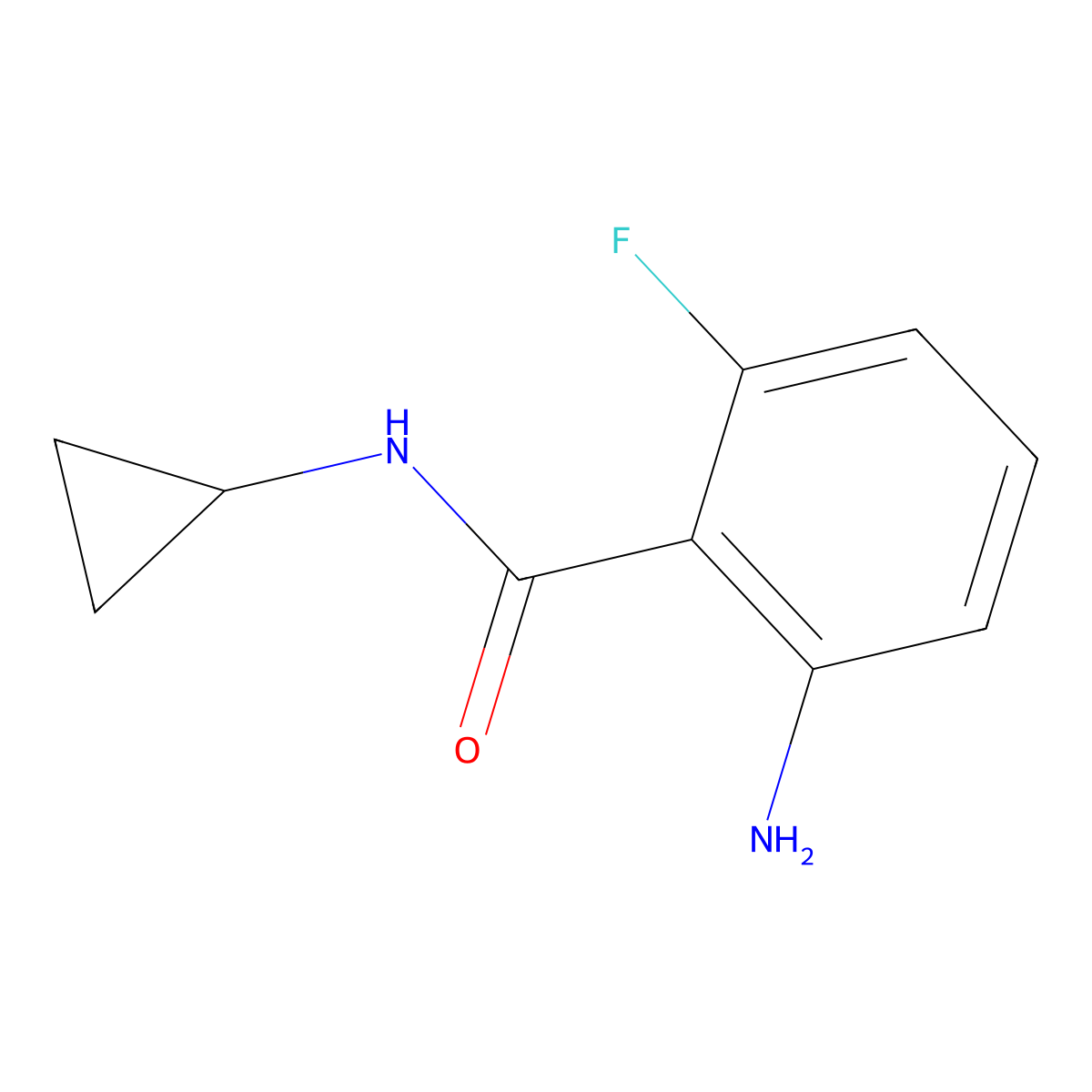 Benzamide, 2-amino-N-cyclopropyl-6-fluoro- molecular structure, CAS 1875784-06-7