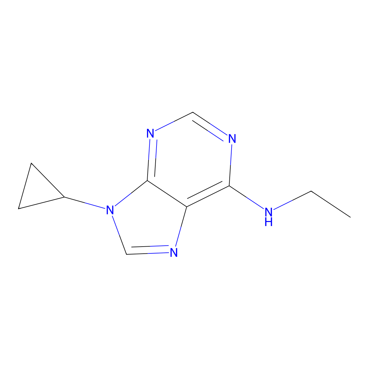 9-cyclopropyl-N-ethyl-9H-purin-6-amine molecular structure, CAS 1875869-59-2