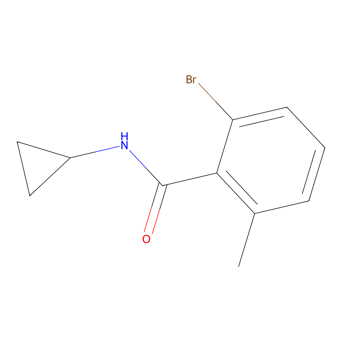 2-Bromo-N-cyclopropyl-6-methylbenzamide molecular structure, CAS 1875878-87-7
