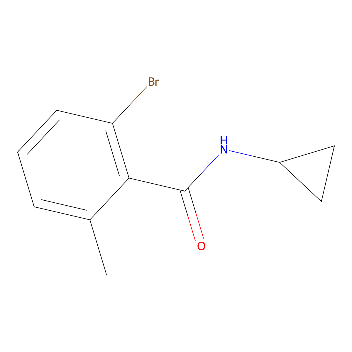 2-Bromo-N-cyclopropyl-6-methylbenzamide molecular structure, CAS 1875878-87-7