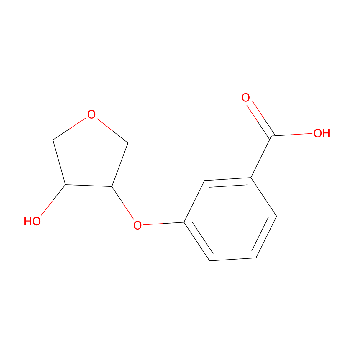 3-[(4-Hydroxyoxolan-3-yl)oxy]benzoic acid molecular structure, CAS 1875912-28-9