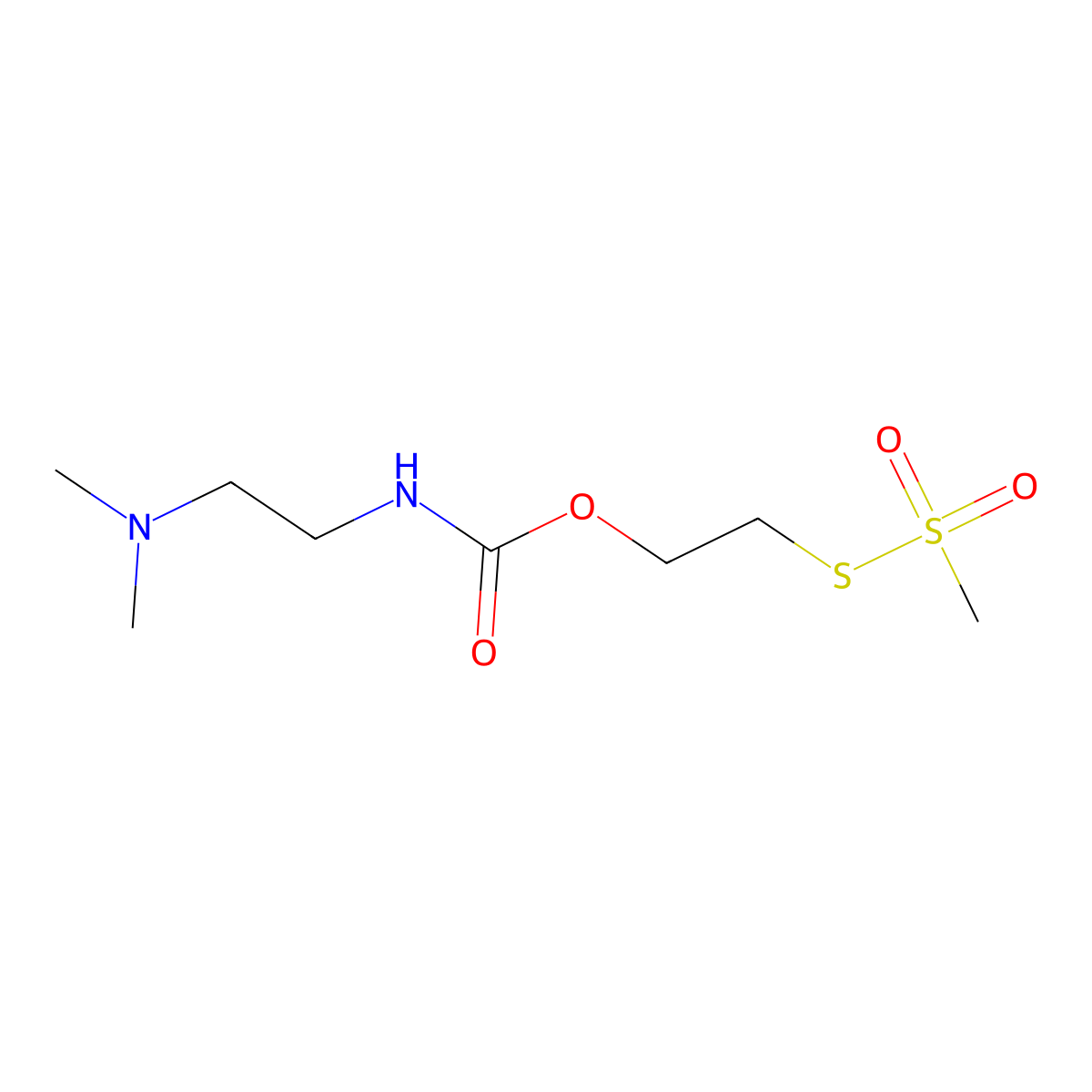 2-((Methylsulfonyl)thio)ethyl (N-(N,N-dimethylamino)ethyl)carbamate molecular structure, CAS 187592-54-7