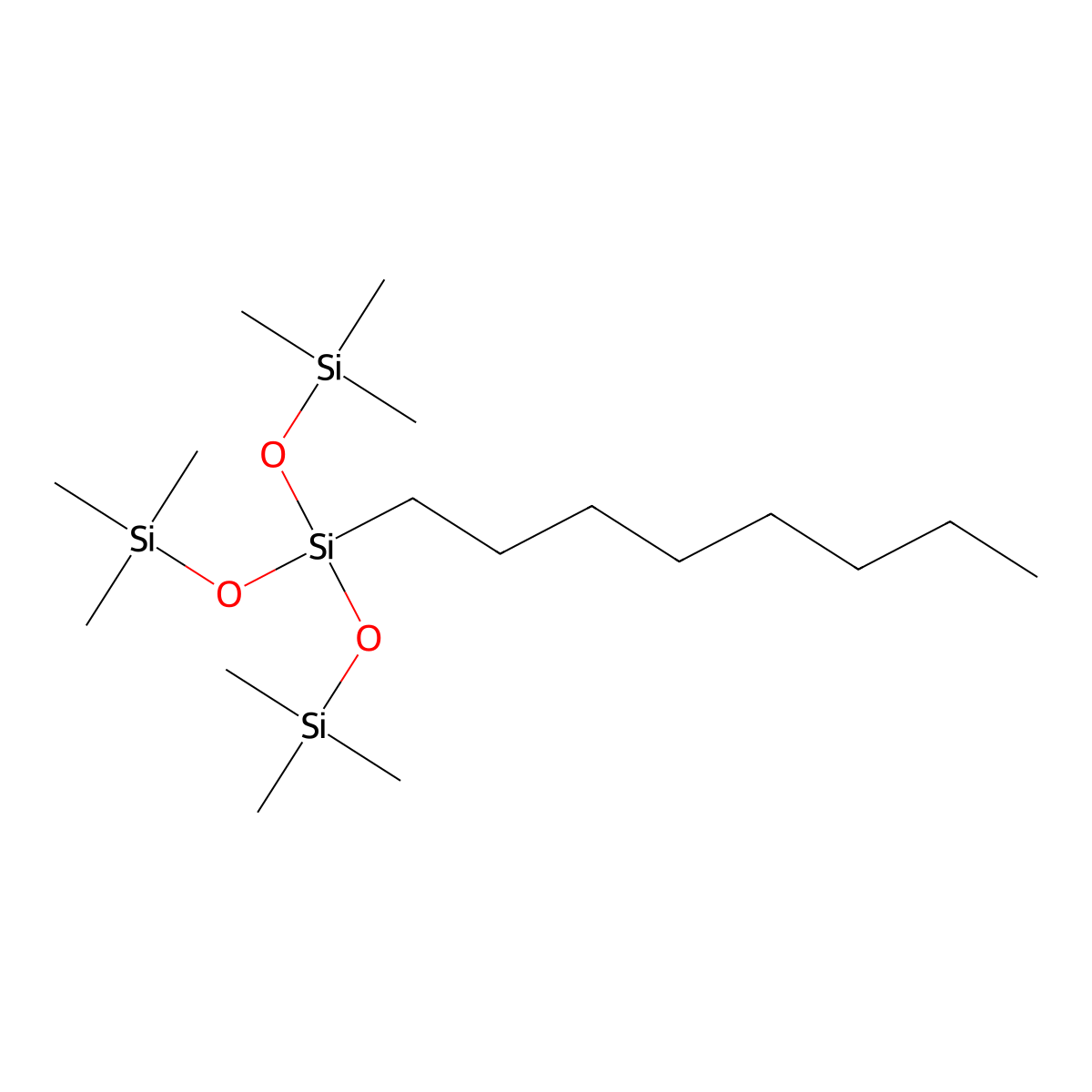 Trisiloxane, 1,1,1,5,5,5-hexamethyl-3-octyl-3-[(trimethylsilyl)oxy]- molecular structure, CAS 187592-85-4