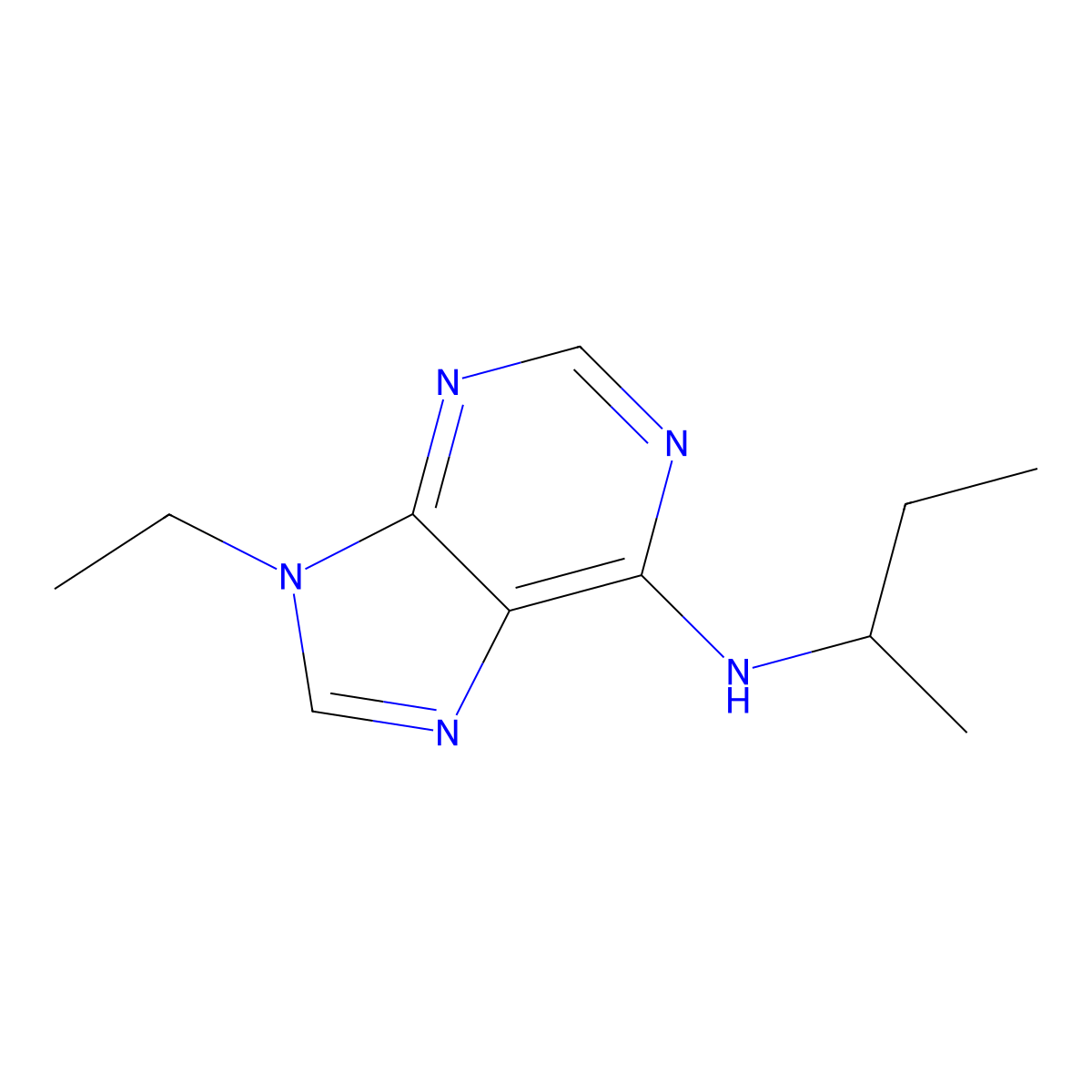 N-(butan-2-yl)-9-ethyl-9H-purin-6-amine molecular structure, CAS 1875928-45-2