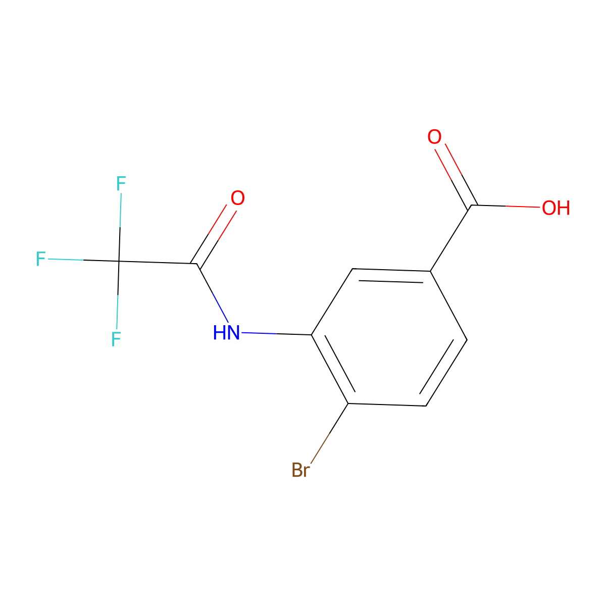 4-Bromo-3-(trifluoroacetamido)benzoic acid molecular structure, CAS 1875955-52-4
