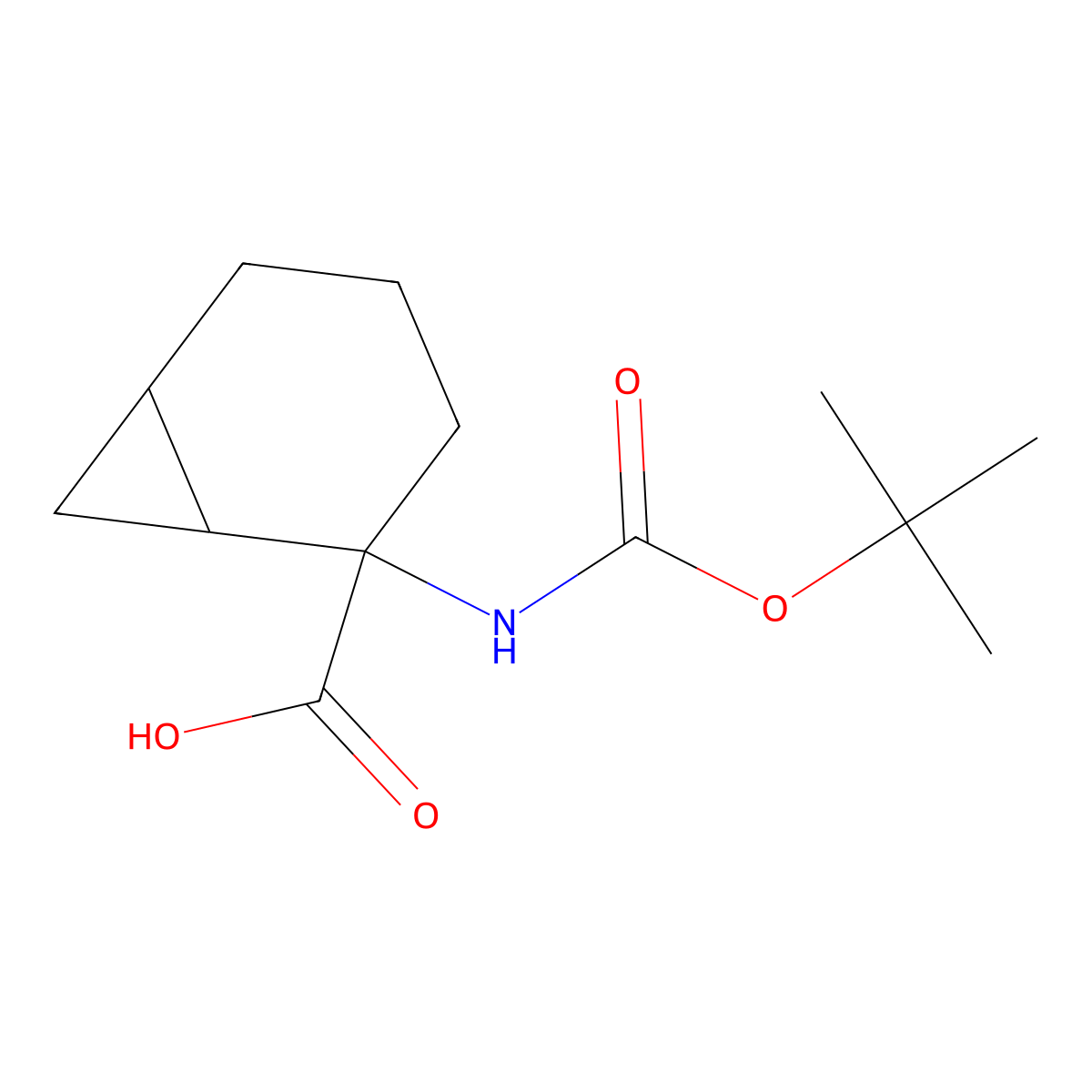 2-{[(Tert-butoxy)carbonyl]amino}bicyclo[4.1.0]heptane-2-carboxylic acid molecular structure, CAS 1875958-64-7