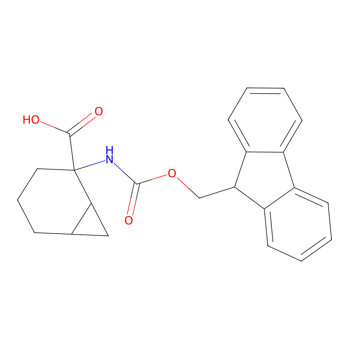 2-({[(9H-fluoren-9-yl)methoxy]carbonyl}amino)bicyclo[4.1.0]heptane-2-carboxylic acid molecular structure, CAS 1875958-70-5