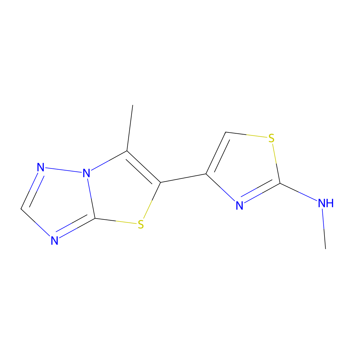 N-methyl-4-(6-methyl[1,3]thiazolo[3,2-b][1,2,4]triazol-5-yl)-1,3-thiazol-2-amine molecular structure, CAS 187596-92-5