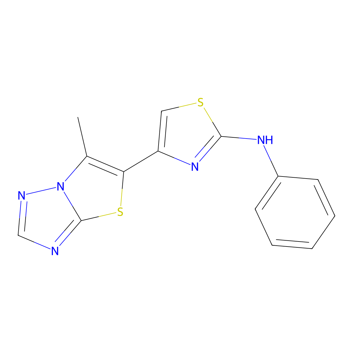 N-[4-(6-methyl[1,3]thiazolo[3,2-b][1,2,4]triazol-5-yl)-1,3-thiazol-2-yl]-N-phenylamine molecular structure, CAS 187596-99-2