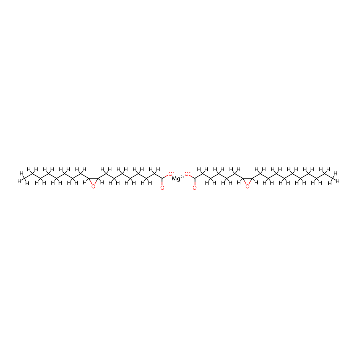 Magnesium 6-(3-decyloxiran-2-yl)hexanoate 8-(3-octyloxiran-2-yl)octanoate (1/1/1) molecular structure, CAS 1876-02-4