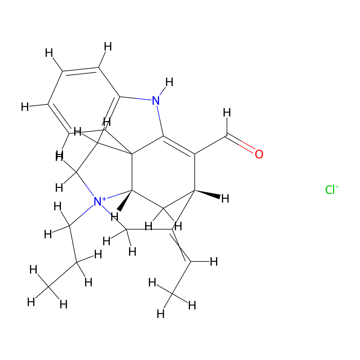 4-Propyl-1,2-didehydrocura-16,19-dien-4-ium-17-olate--hydrogen chloride (1/1) molecular structure, CAS 1876-65-9