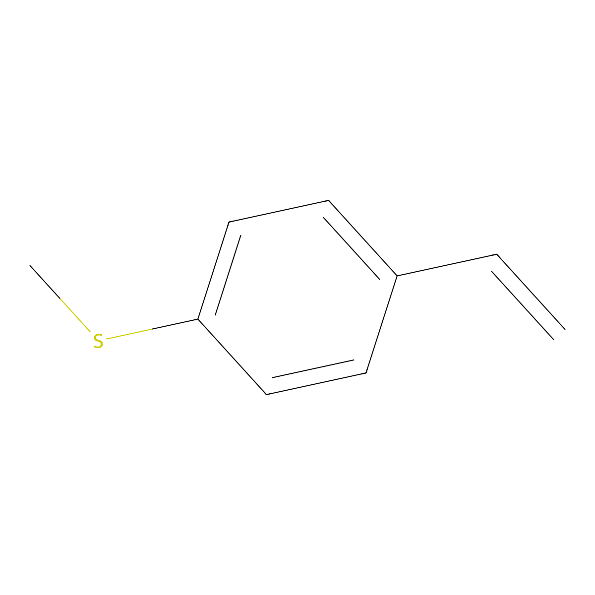 Benzene, 1-ethenyl-4-(methylthio)- molecular structure, CAS 18760-11-7