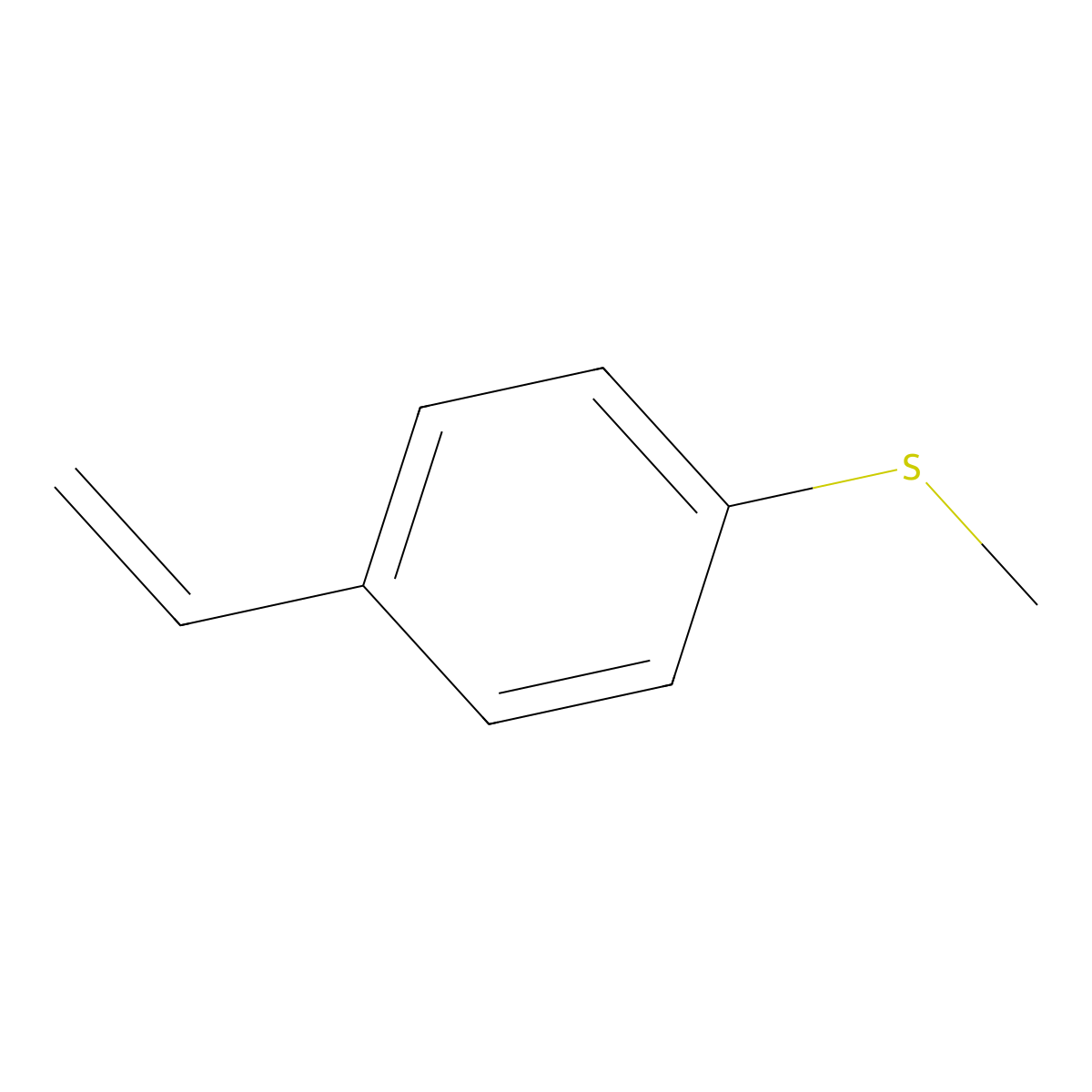 Benzene, 1-ethenyl-4-(methylthio)- molecular structure, CAS 18760-11-7