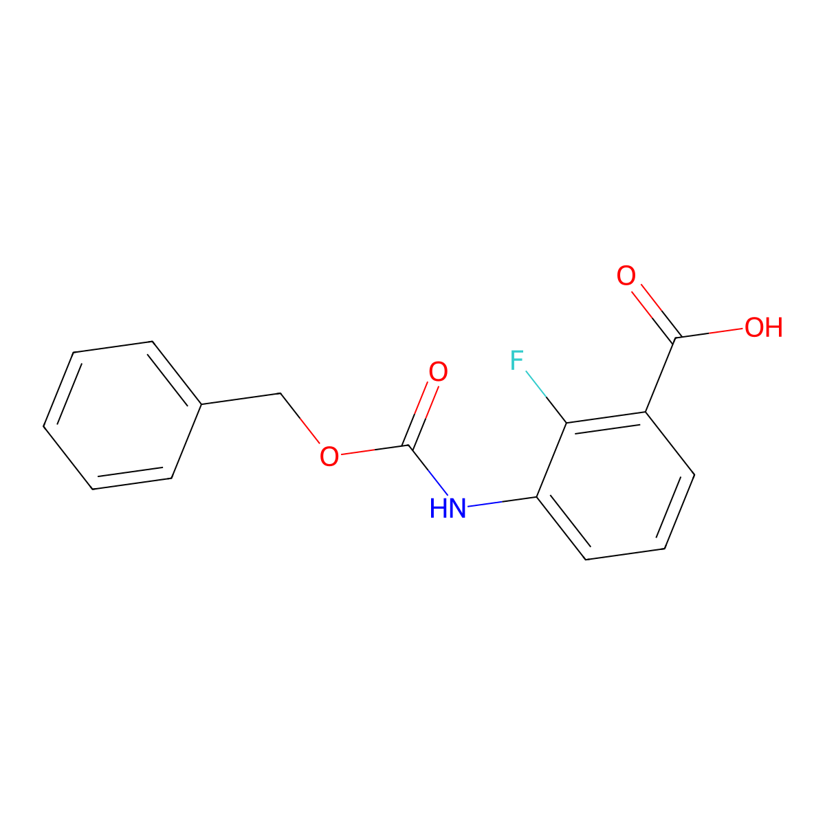 3-{[(Benzyloxy)carbonyl]amino}-2-fluorobenzoic acid molecular structure, CAS 1876000-38-2