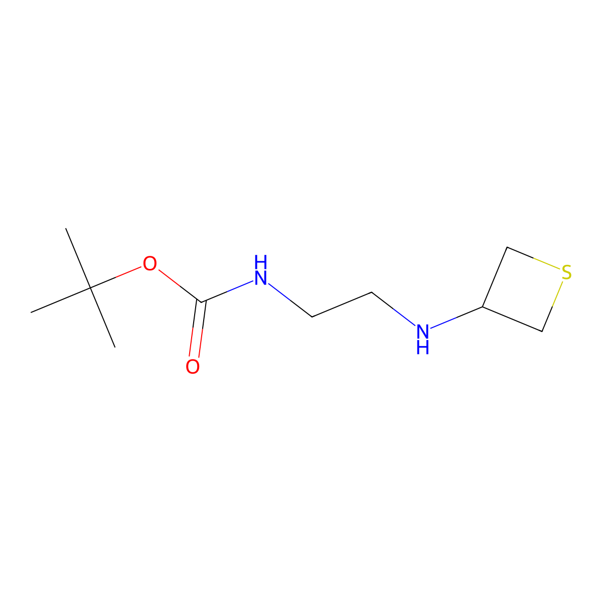 tert-Butyl (2-(thietan-3-ylamino)ethyl)carbamate molecular structure, CAS 1876002-44-6