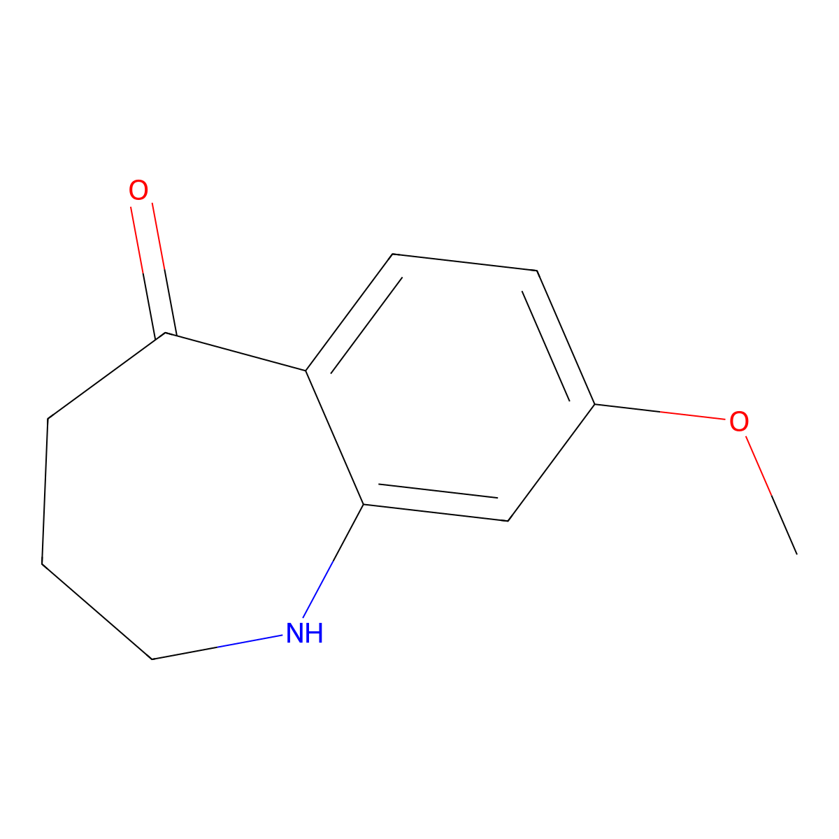 8-Methoxy-3,4-dihydro-1H-benzo[b]azepin-5(2H)-one molecular structure, CAS 187601-84-9