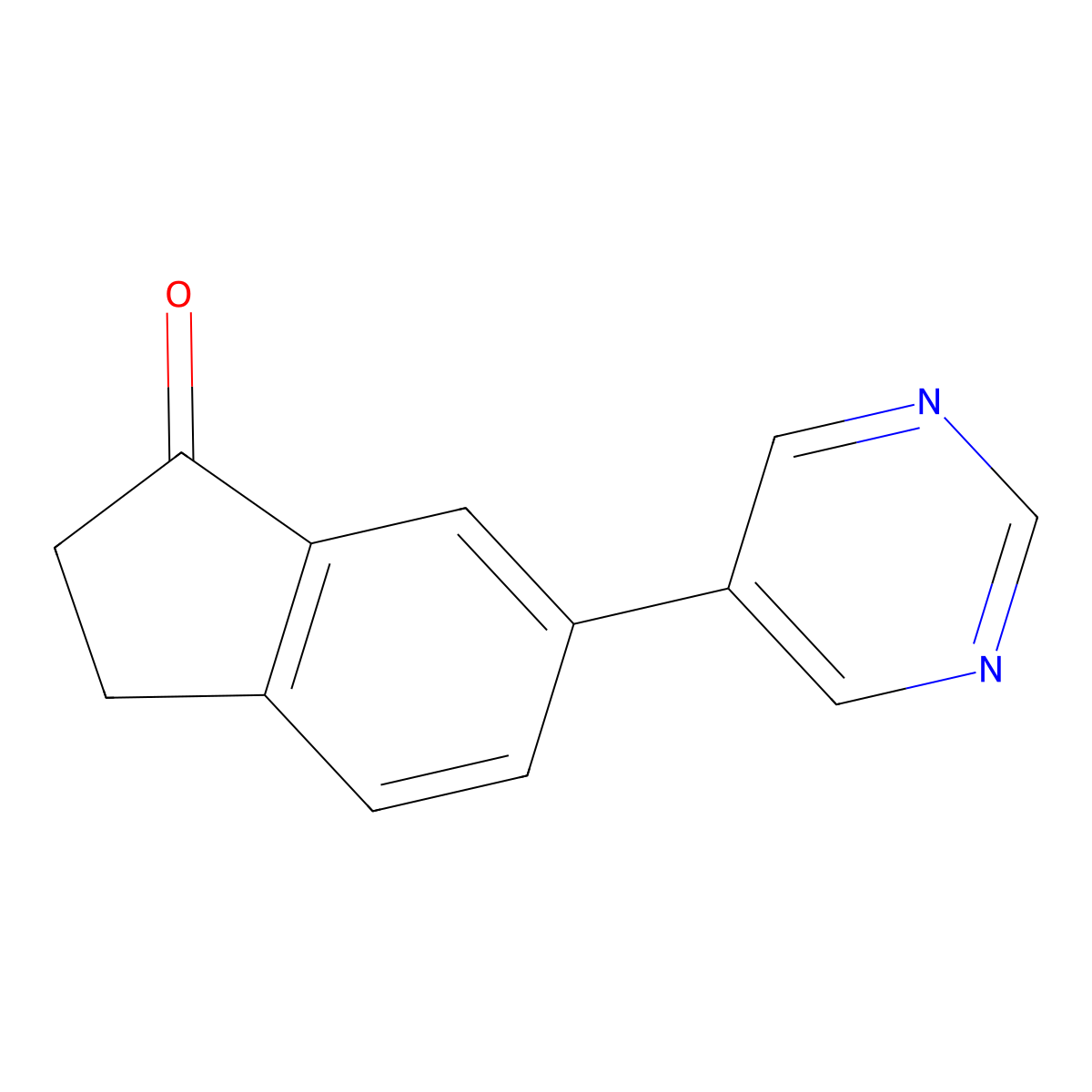 6-(Pyrimidin-5-yl)-2,3-dihydro-1H-inden-1-one molecular structure, CAS 1876019-36-1
