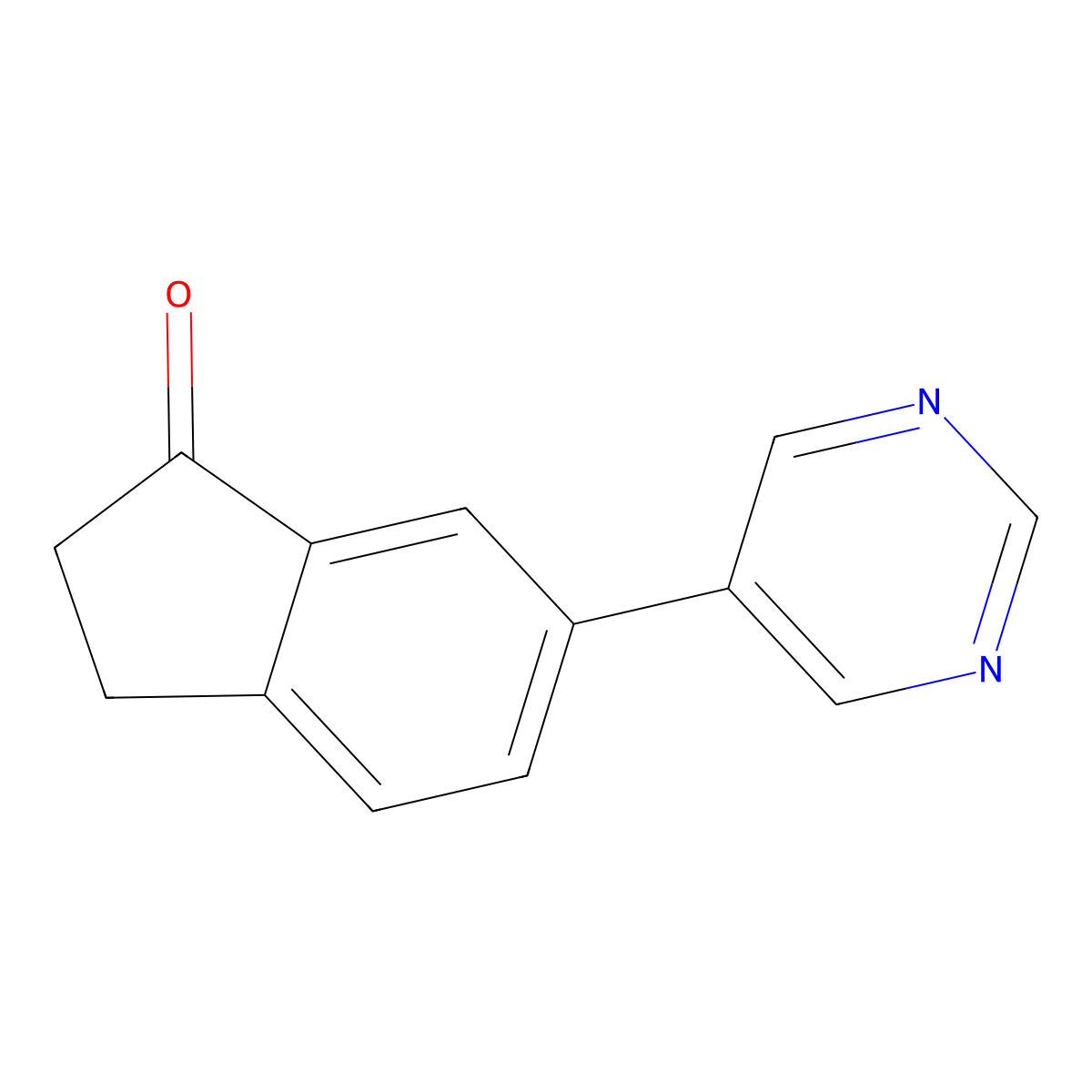 6-(Pyrimidin-5-yl)-2,3-dihydro-1H-inden-1-one molecular structure, CAS 1876019-36-1
