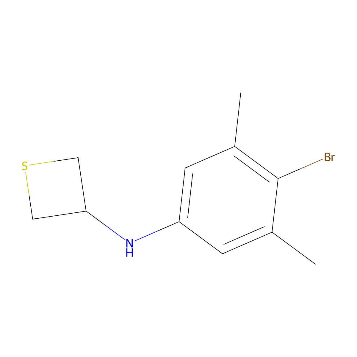 N-(4-Bromo-3,5-dimethylphenyl)thietan-3-amine molecular structure, CAS 1876027-37-0