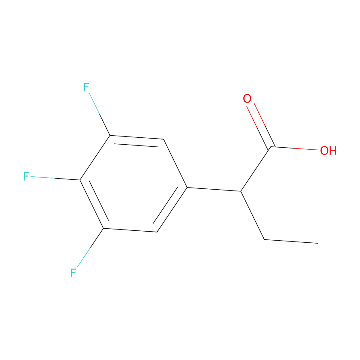 2-(3,4,5-Trifluorophenyl)butanoic acid molecular structure, CAS 1876034-98-8