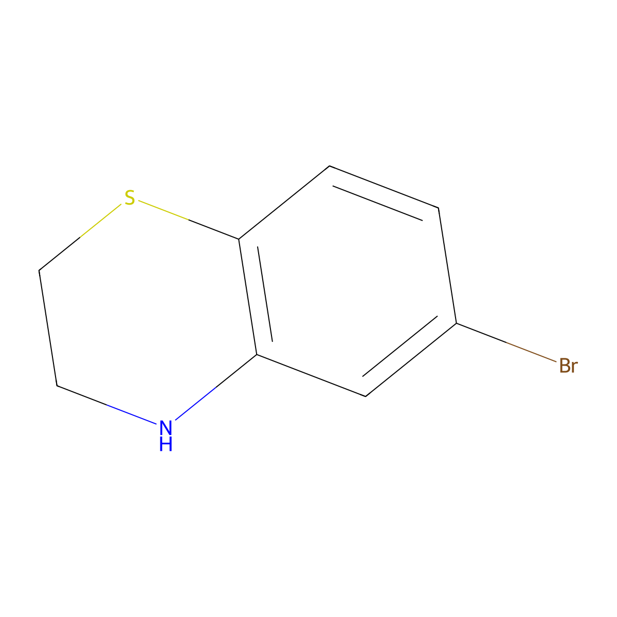 6-bromo-3,4-dihydro-2H-1,4-benzothiazine molecular structure, CAS 187604-75-7