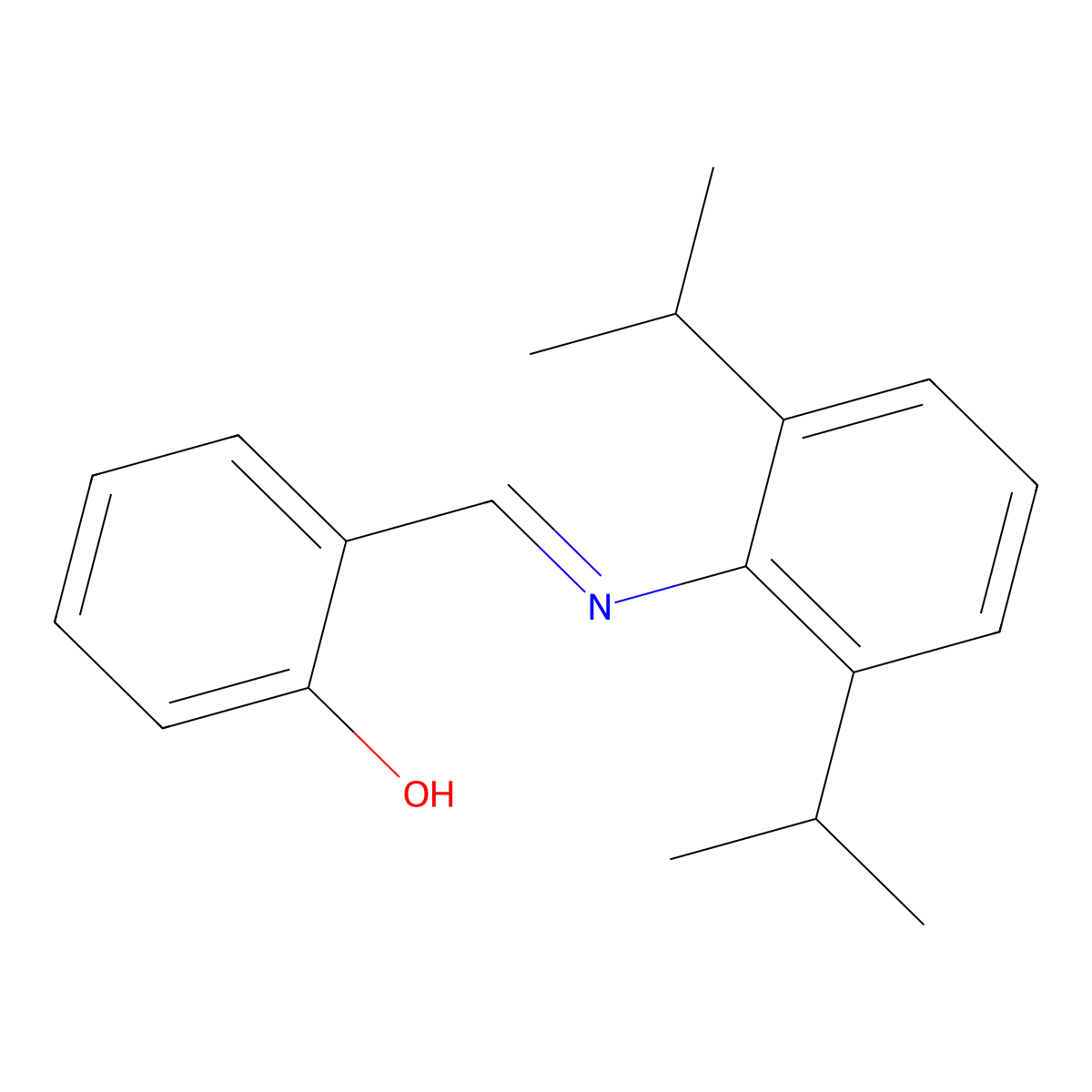 Phenol, 2-[[[2,6-bis(1-methylethyl)phenyl]imino]methyl]- molecular structure, CAS 187605-57-8