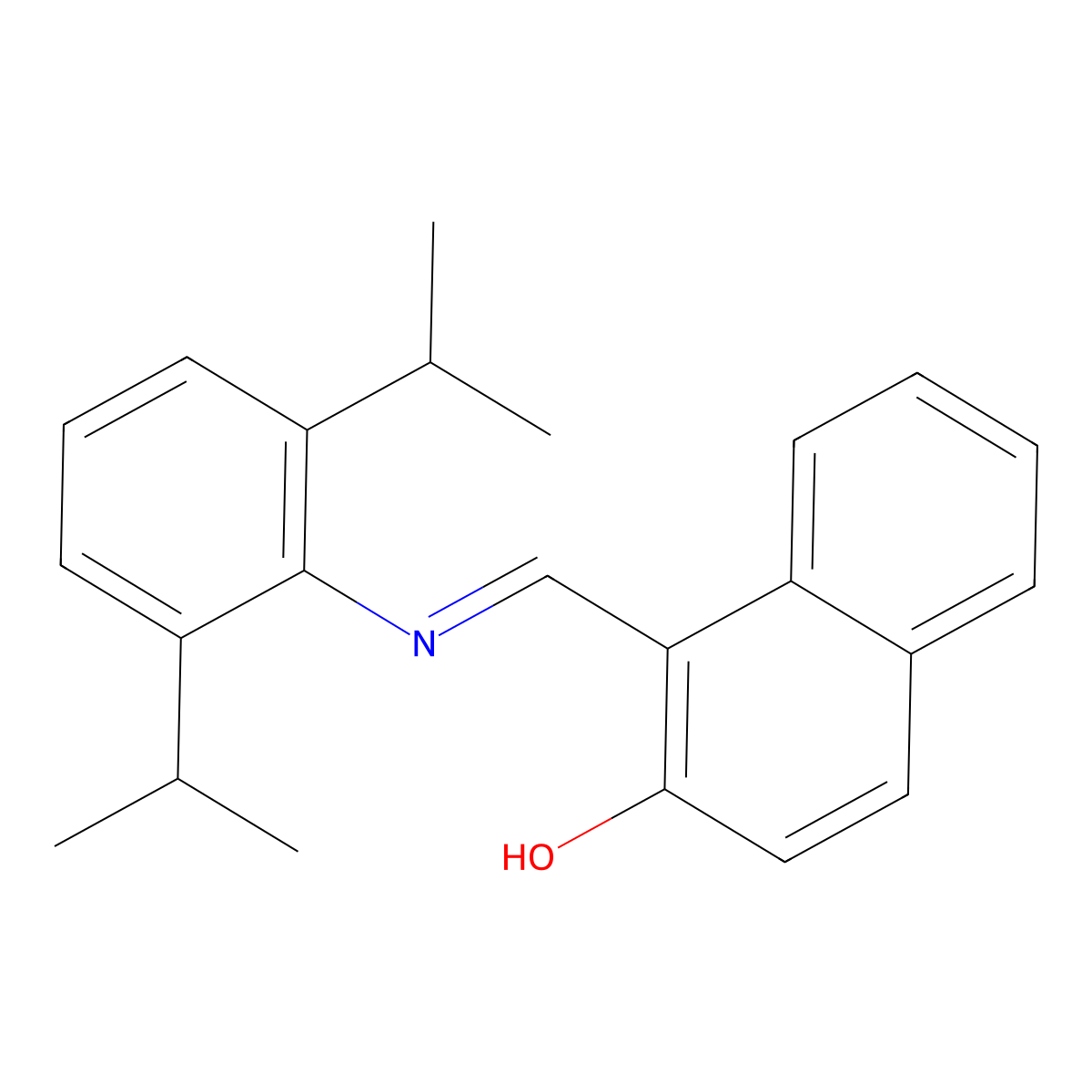 1-{[(2,6-Diisopropylphenyl)imino]methyl}-2-naphthol molecular structure, CAS 187605-87-4