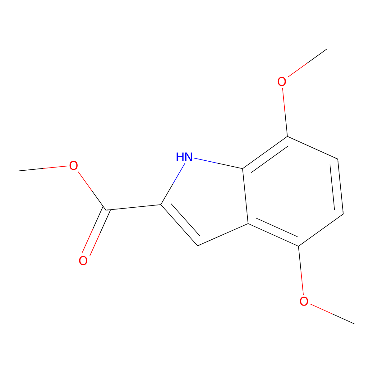 methyl 4,7-dimethoxy-1H-indole-2-carboxylate molecular structure, CAS 187607-71-2