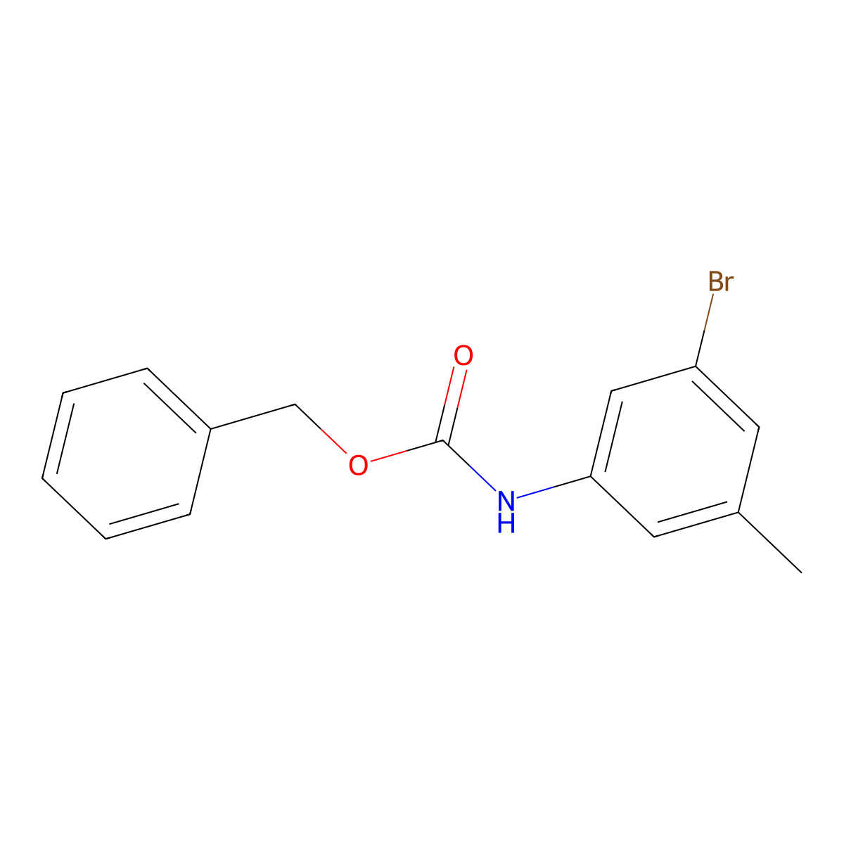 benzyl N-(3-bromo-5-methylphenyl)carbamate molecular structure, CAS 1876077-23-4
