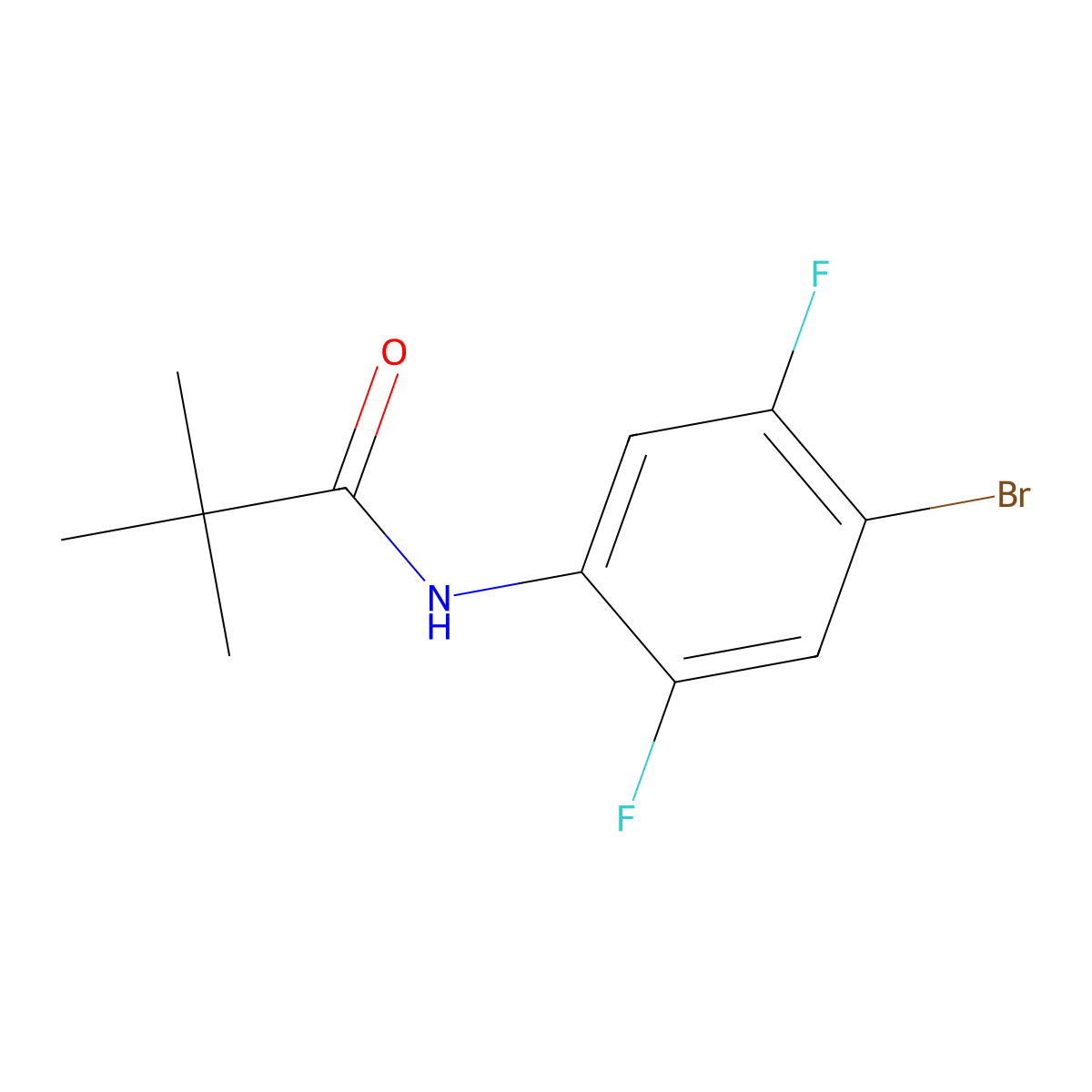N-(4-bromo-2,5-difluorophenyl)pivalamide molecular structure, CAS 1876085-04-9