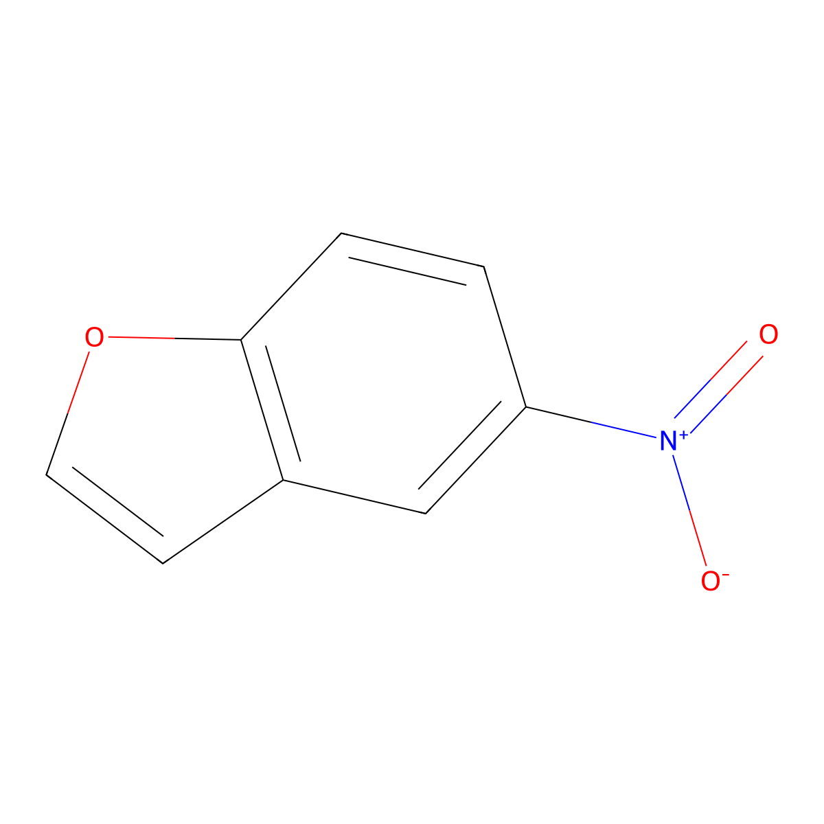 5-Nitro-1-benzofuran molecular structure, CAS 18761-31-4