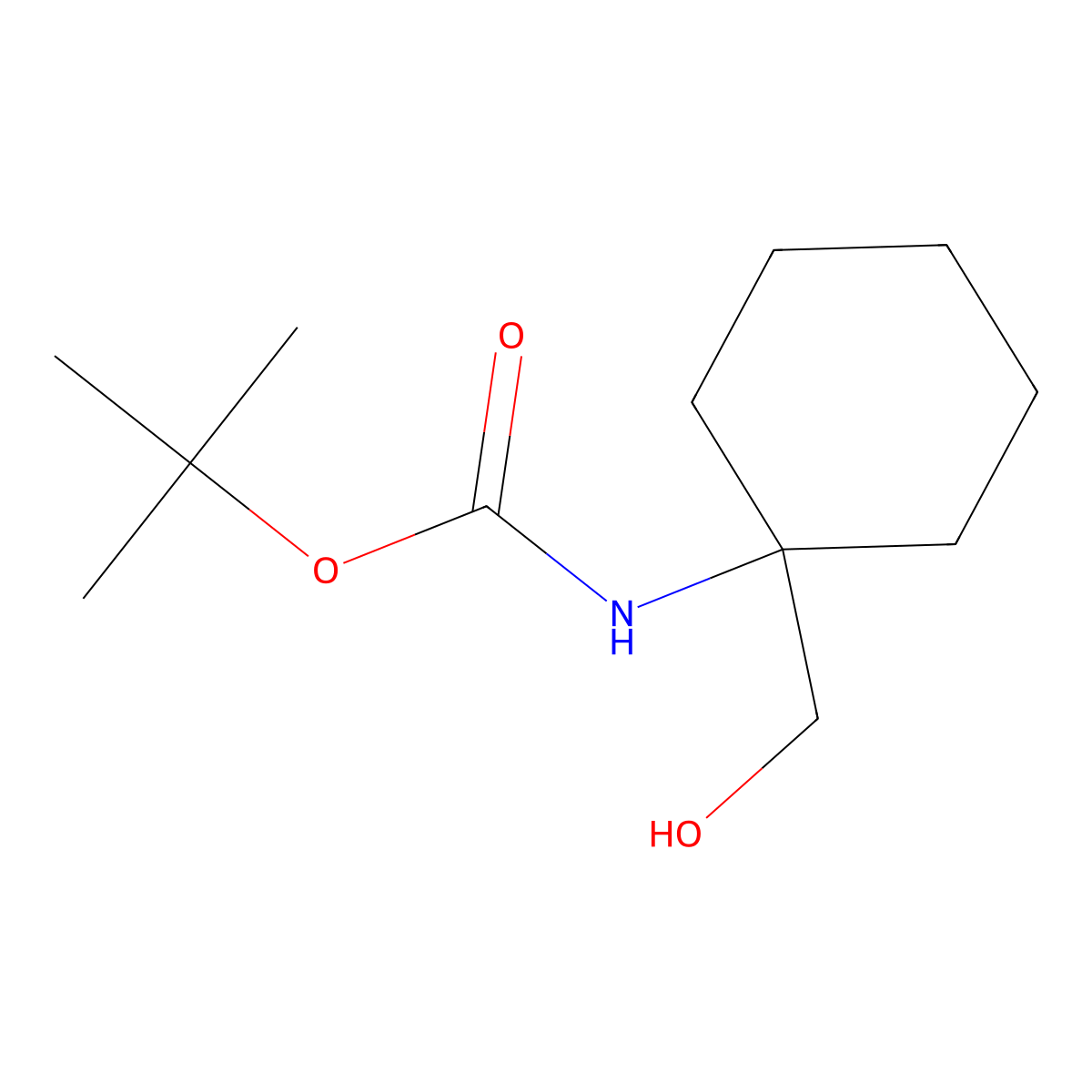 tert-butyl N-(1-(hydroxymethyl)cyclohexyl)carbamate molecular structure, CAS 187610-67-9