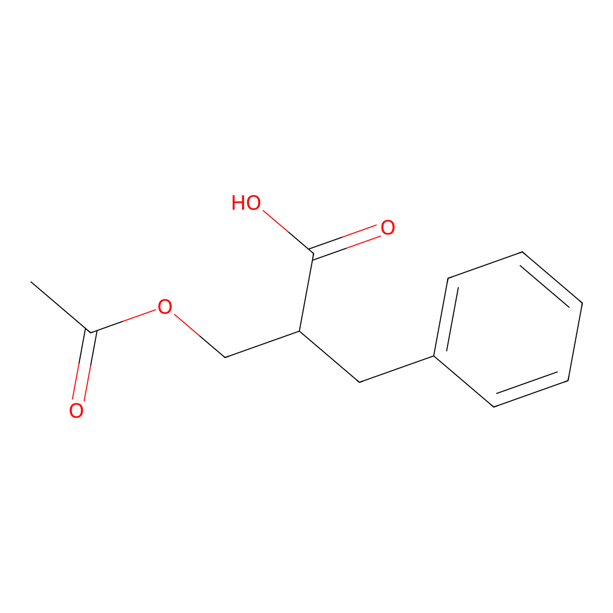 3-Acetoxy-2-benzylpropanoic acid molecular structure, CAS 187610-68-0