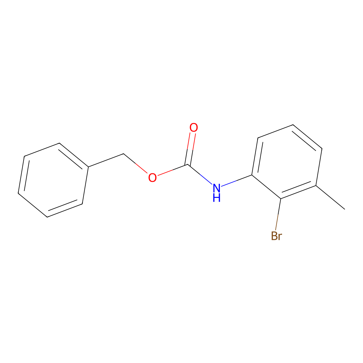 benzyl N-(2-bromo-3-methylphenyl)carbamate molecular structure, CAS 1876100-90-1