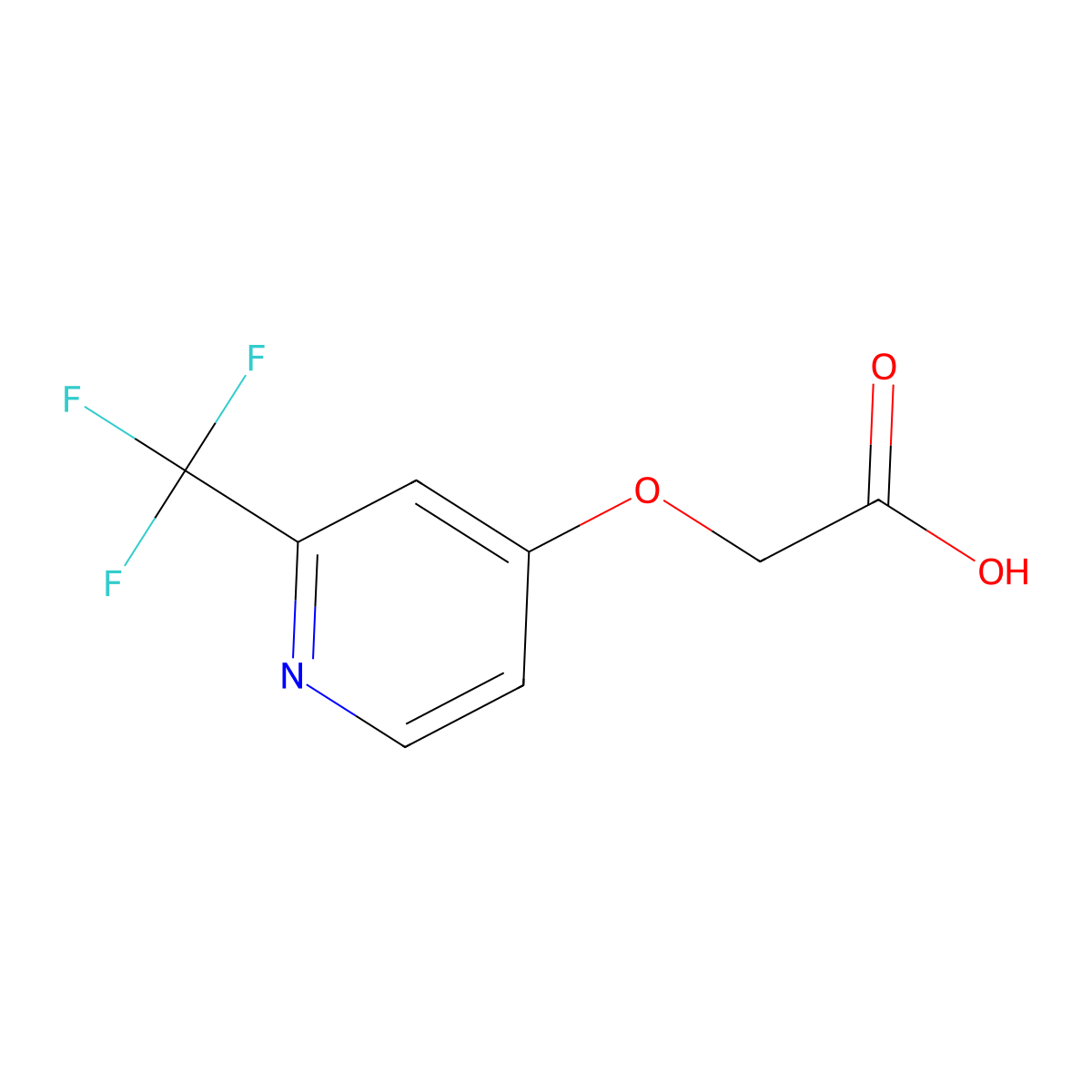 2-{[2-(Trifluoromethyl)pyridin-4-yl]oxy}acetic acid molecular structure, CAS 1876148-59-2