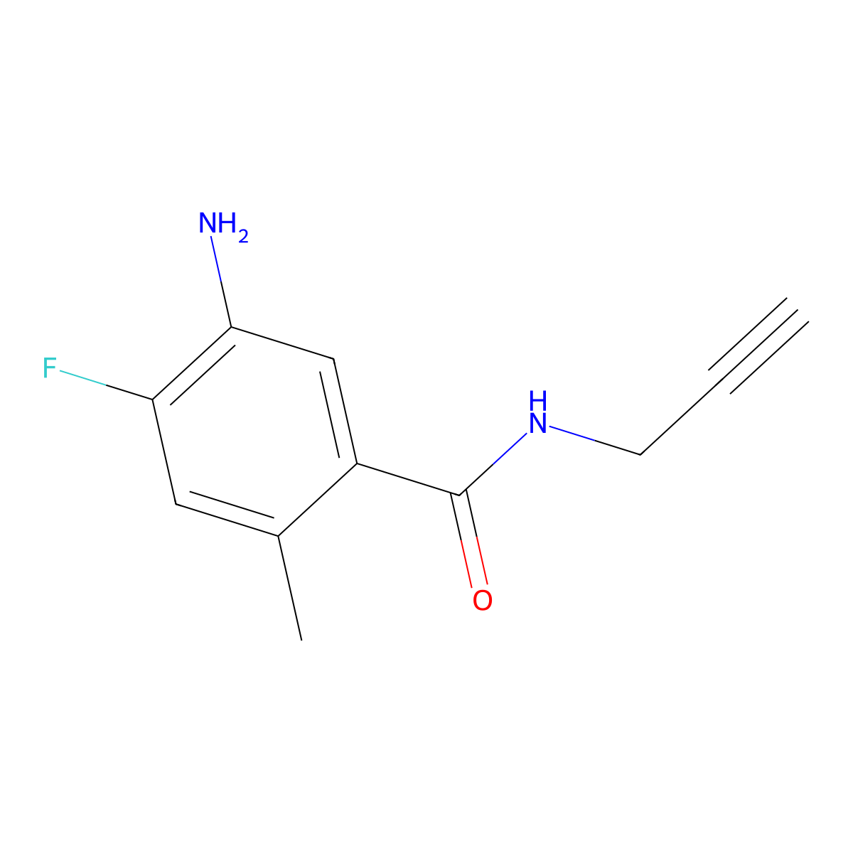 5-Amino-4-fluoro-2-methyl-N-prop-2-ynyl-benzamide molecular structure, CAS 1876148-87-6