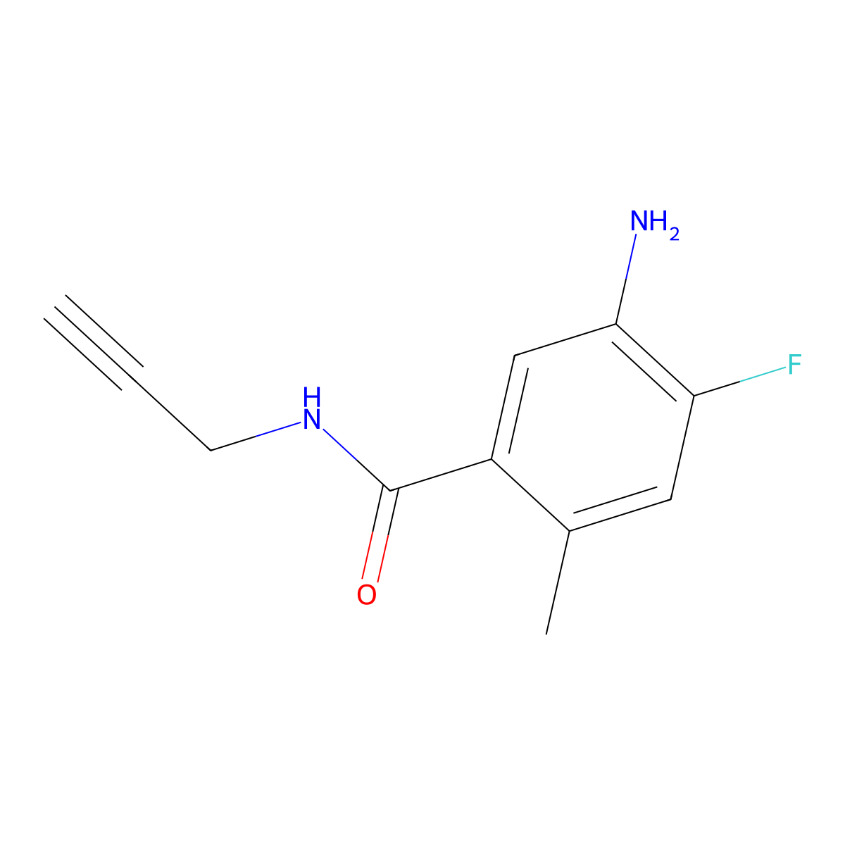 5-Amino-4-fluoro-2-methyl-N-prop-2-ynyl-benzamide molecular structure, CAS 1876148-87-6