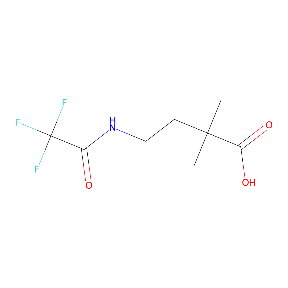 2,2-Dimethyl-4-(trifluoroacetamido)butanoic acid molecular structure, CAS 1876160-68-7